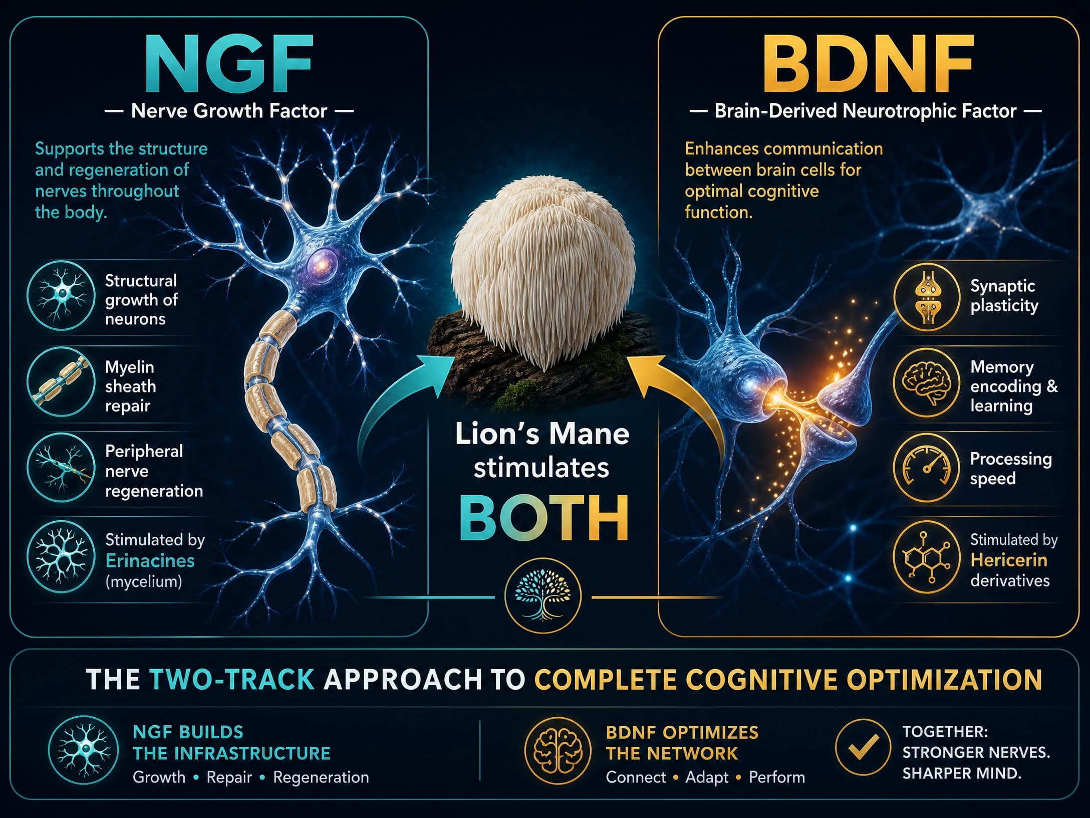 Comparison of NGF and BDNF neurotrophic factors stimulated by Lion's Mane mushroom