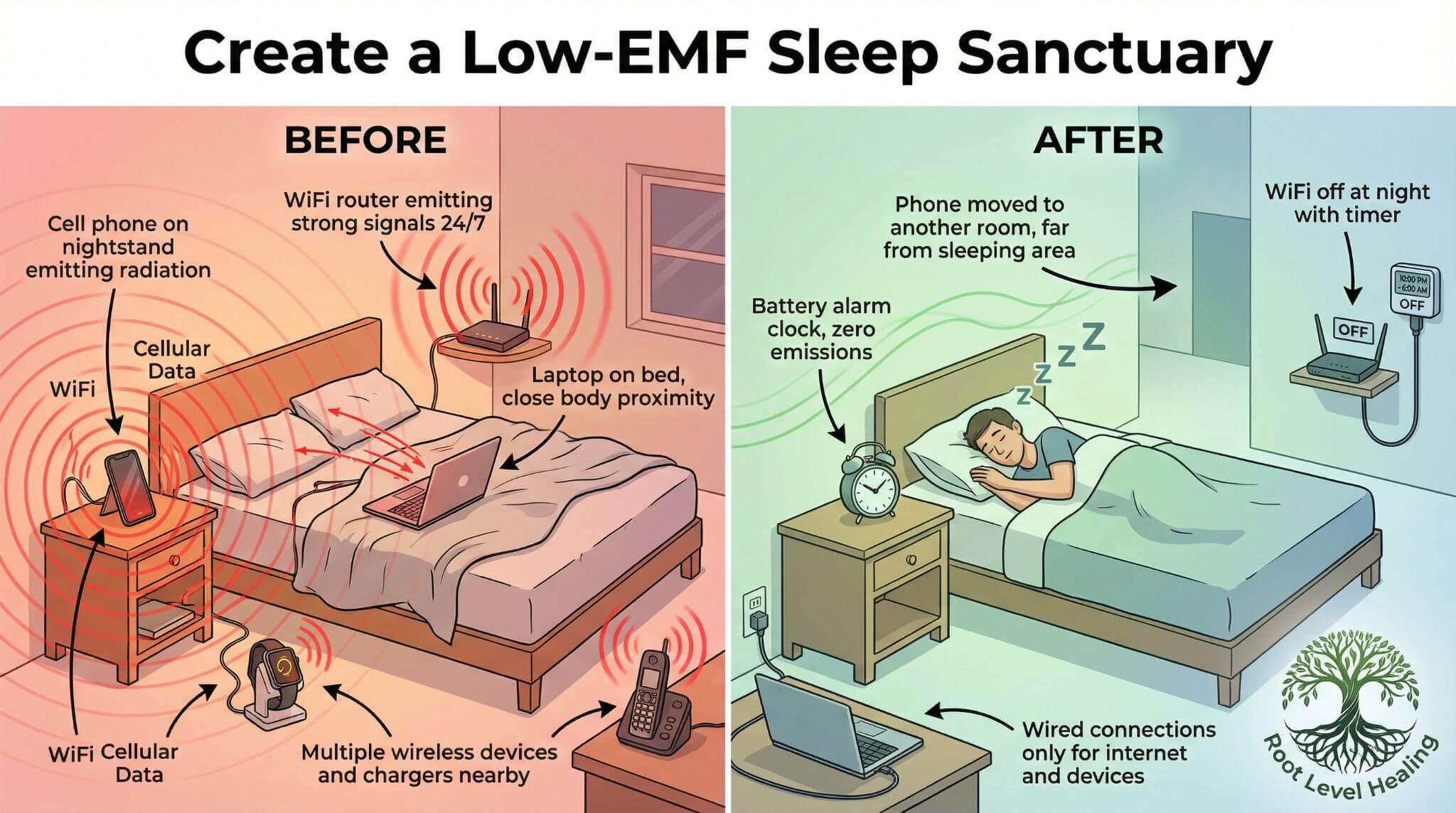 Low-EMF Bedroom Sleep Sanctuary Setup Guide